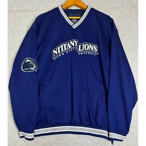 VTG Penn State Windbreaker XL Blue Nittany Lions Back Embroidery Pullover Coat